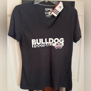 New Mississippi State Football Adidas Black V-Neck Bulldog Football Short M